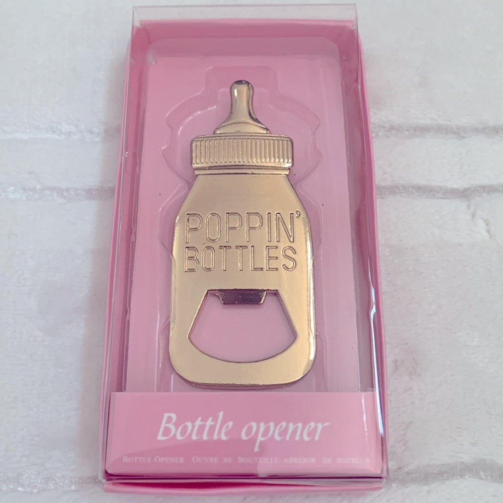 Poppin Bottles Gold Baby Bottle Opener Gift for Him / Her